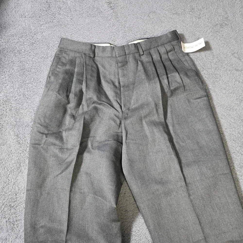 Allyn Saint George Mens 36x30 Dress Pants Grey Pleated Cuffed American Classic